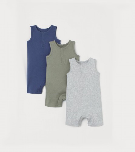 3-pack Sleeveless Romper Suits